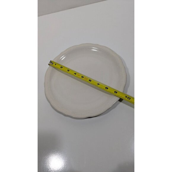 Syracuse China White Ceramic Dinner Plate Scalloped Edge USA Vintage - Picture 4 of 7